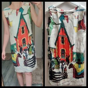 Graphic casual sleeveless dress